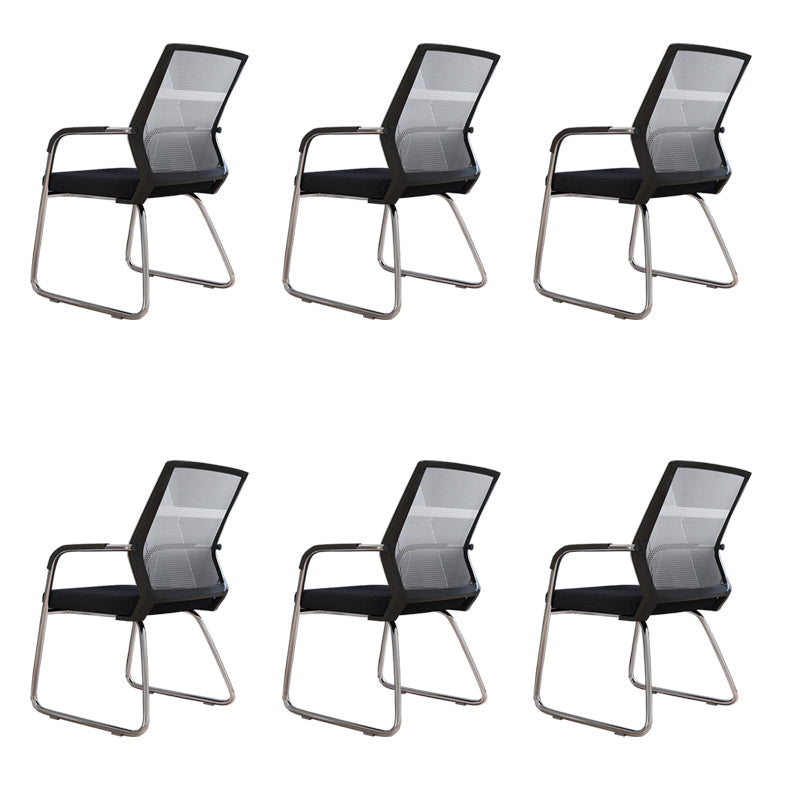 Mid Back Office Chair Fixed Armrest Mesh Desk Chair for Home Office