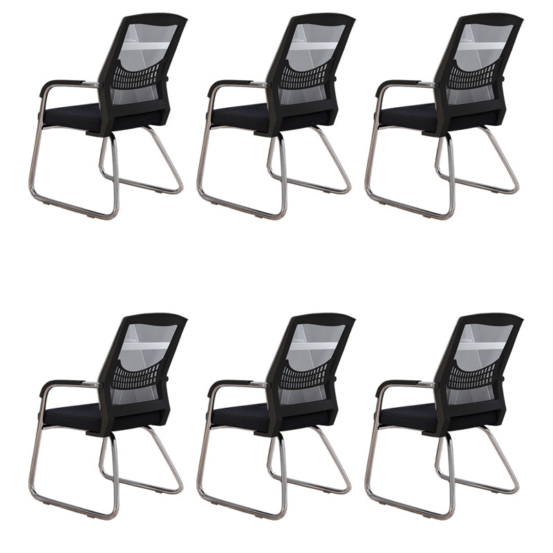 Mid Back Office Chair Fixed Armrest Mesh Desk Chair for Home Office