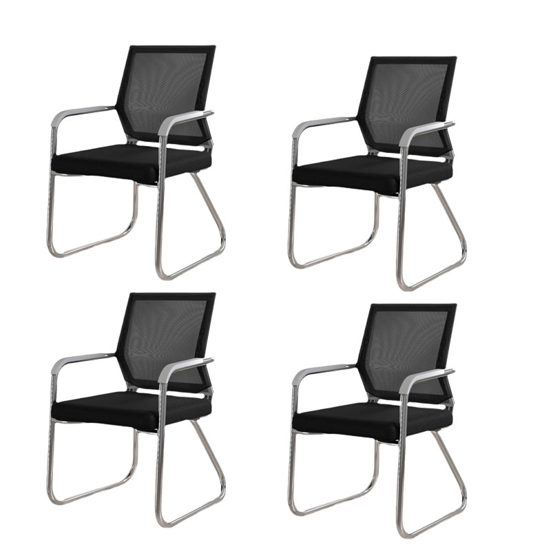 Mid Back Office Chair Fixed Armrest Mesh Desk Chair for Home Office