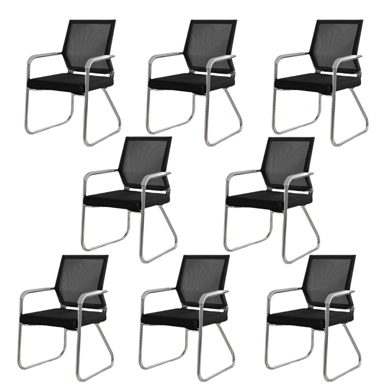 Mid Back Office Chair Fixed Armrest Mesh Desk Chair for Home Office