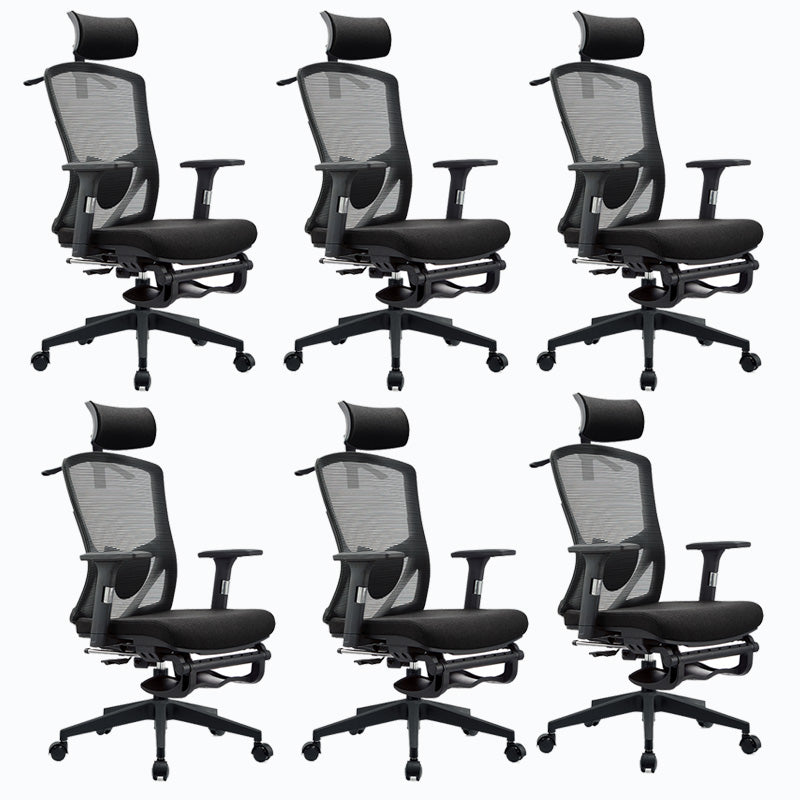 Mid Back Office Chair Rotatable Black Mesh Desk Chair with Wheels
