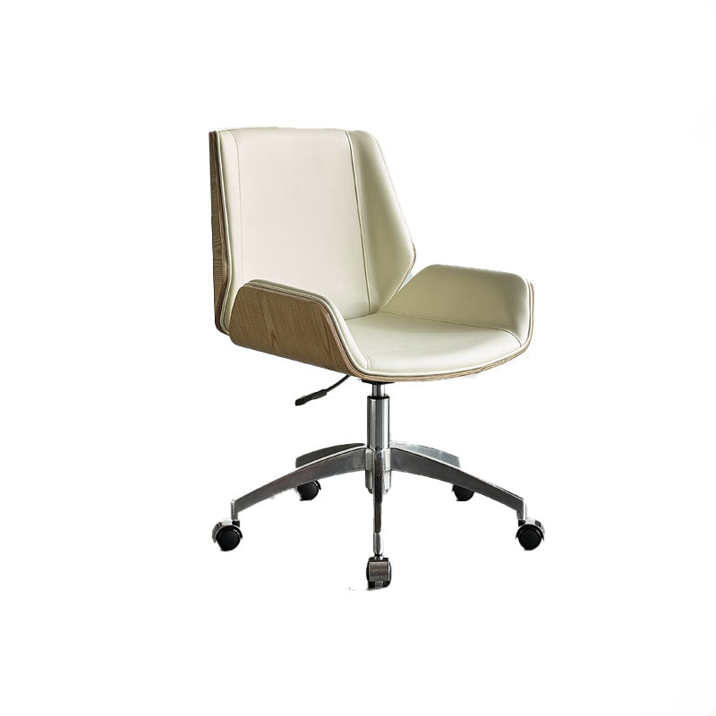 Low Back Office Chair Armless Leather Desk Chair with Wheels