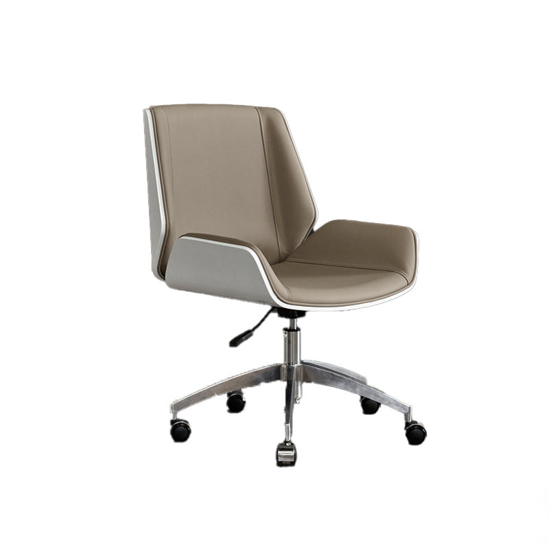 Low Back Office Chair Armless Leather Desk Chair with Wheels