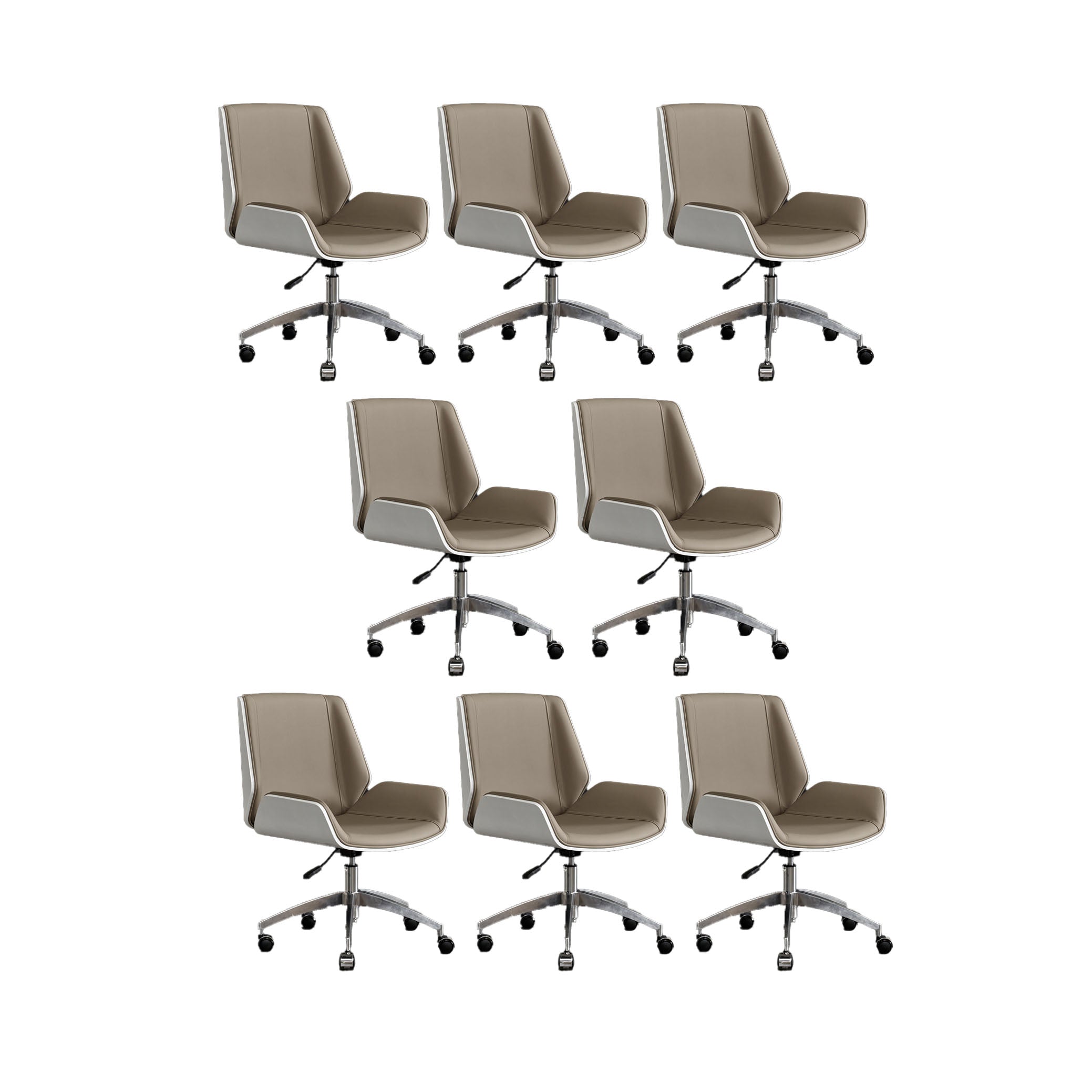 Low Back Office Chair Armless Leather Desk Chair with Wheels