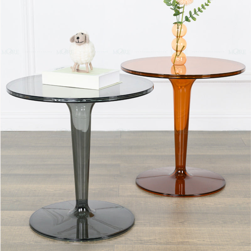 Acrylic Bedside Table , Modern 19.1" H Round Nightstand Table