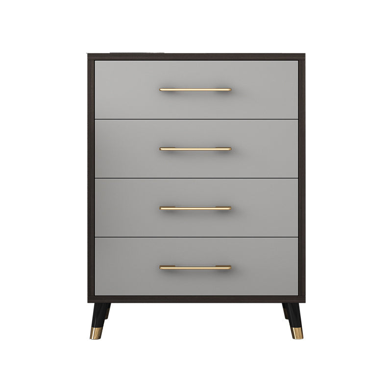 Classic Glam Wood Dresser Gray Soft-Close Drawers Storage Chest