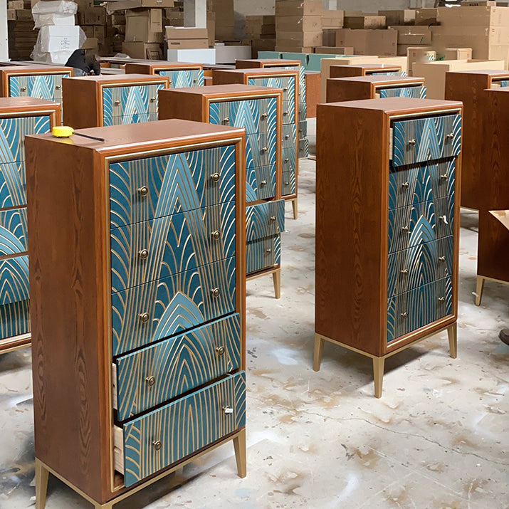 Lingerie Chest with Wood Top and Legs Chest with Drawers for Bedroom