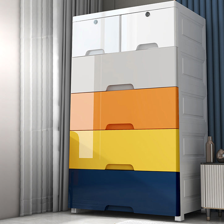 Contemporary Lingerie Chest Plastic Chest with Drawers for Bedroom