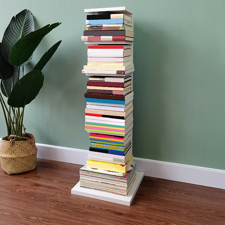 Contemporary 13.77" Wide Bookshelf Wood Geometric Shelf Bookcase