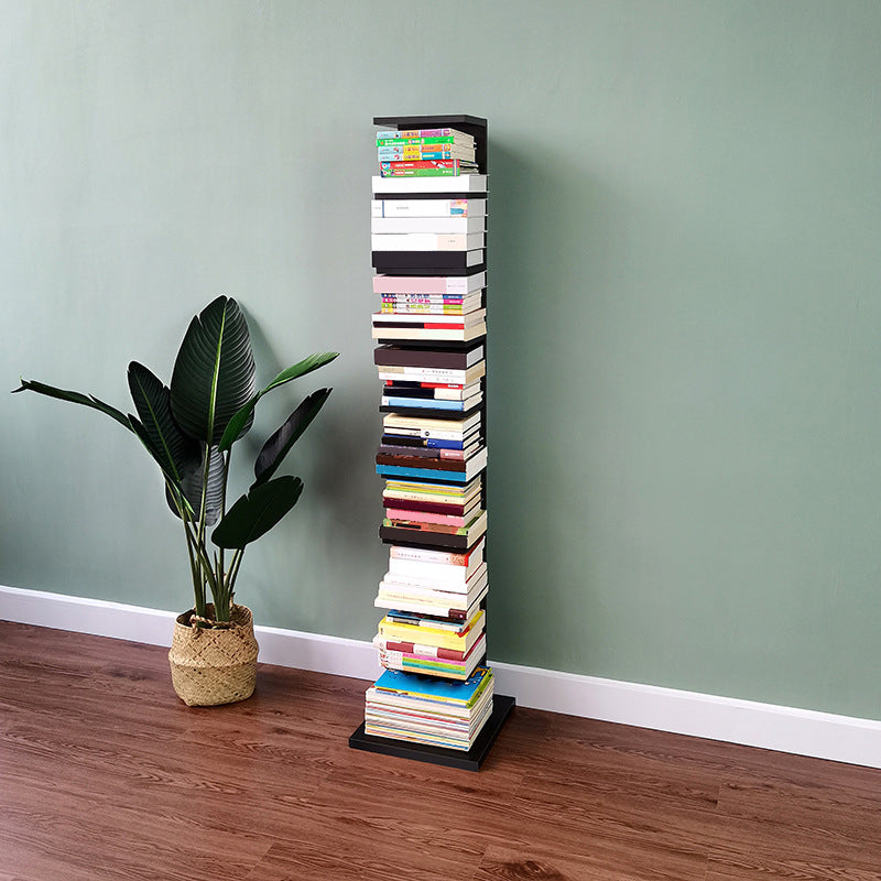 Contemporary 13.77" Wide Bookshelf Wood Geometric Shelf Bookcase