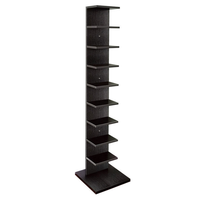 Contemporary 13.77" Wide Bookshelf Wood Geometric Shelf Bookcase