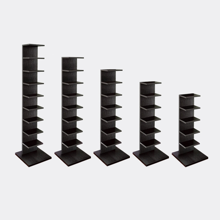 Contemporary 13.77" Wide Bookshelf Wood Geometric Shelf Bookcase