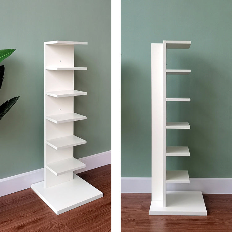 Contemporary 13.77" Wide Bookshelf Wood Geometric Shelf Bookcase