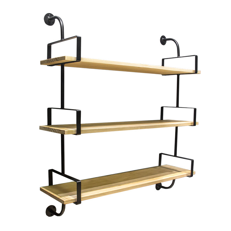 Wooden Floating Storage Bookshelf Modern Home Office Bookcase