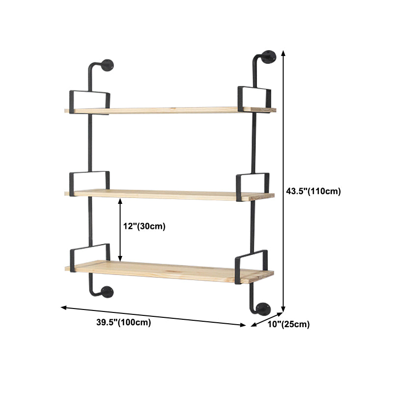 Wooden Floating Storage Bookshelf Modern Home Office Bookcase