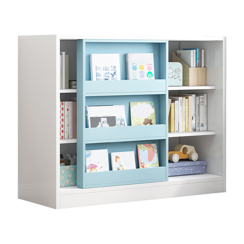 Closed Wooden Bookshelf Modern Home Living Room Square Bookcase