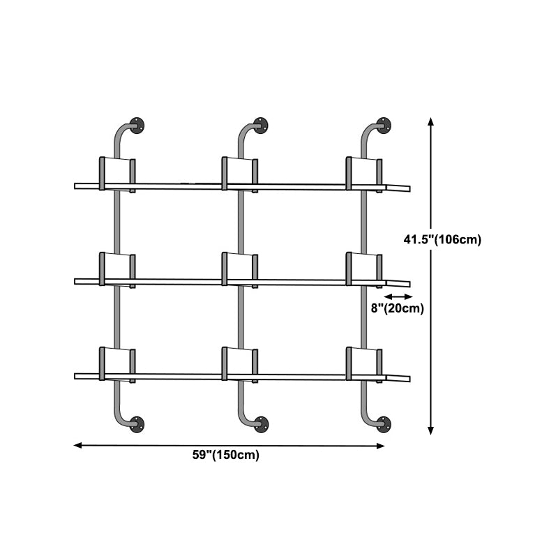 Modern Wooden Wall Mounted Bookshelf Floating Storage Bookcase