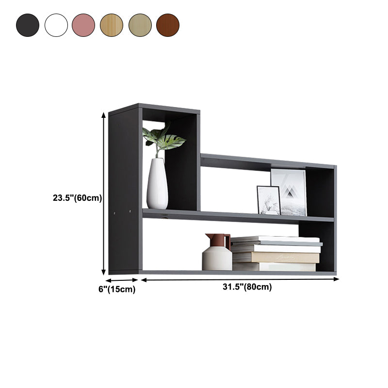 Modern Engineered Wood Bookcase, Geometric Wall Mounted Bookshelf for Any Room