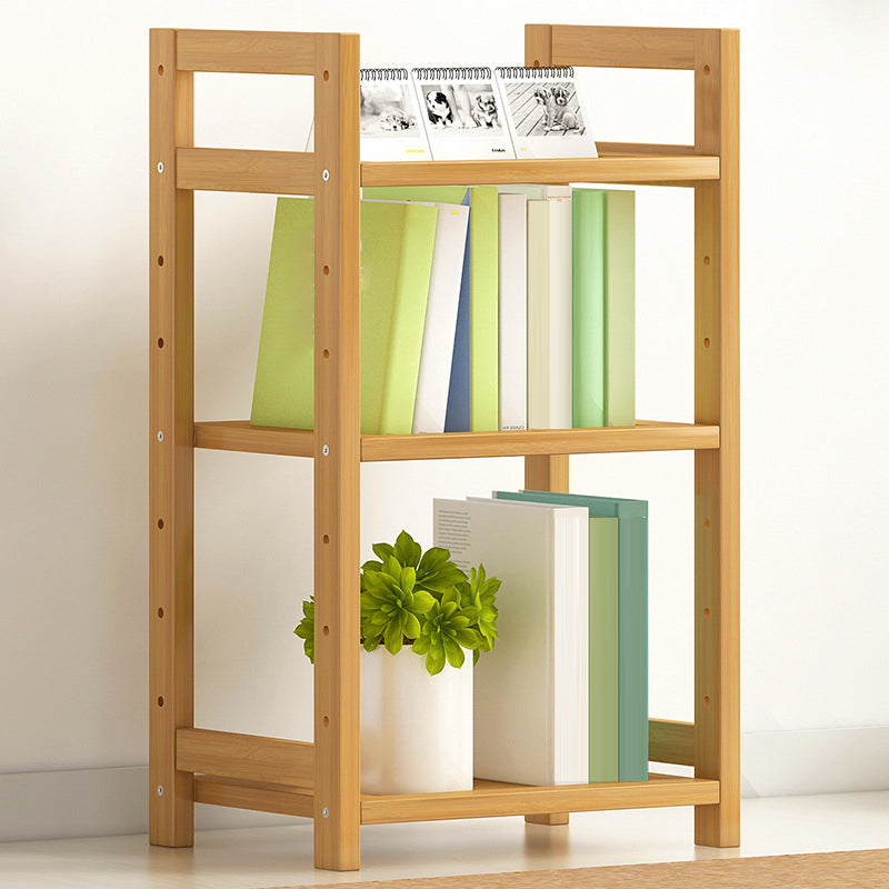 Modern Solid Bamboo Bookcase, Geometric Bookshelf for Any Room, 10" W