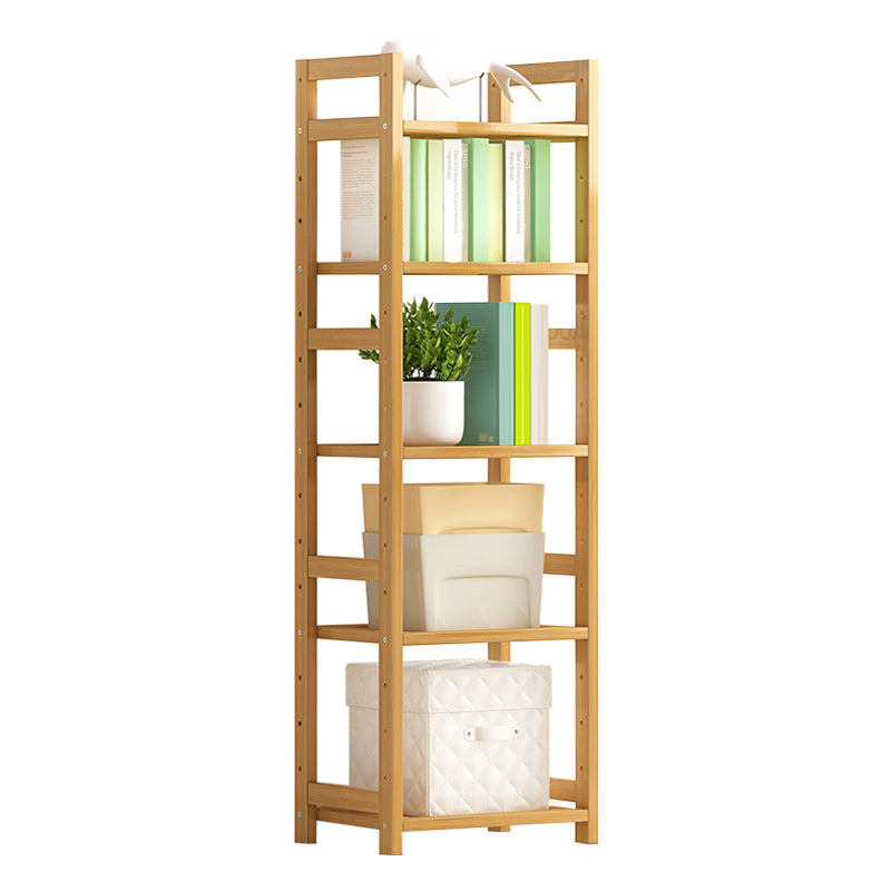 Modern Solid Bamboo Bookcase, Geometric Bookshelf for Any Room, 10" W