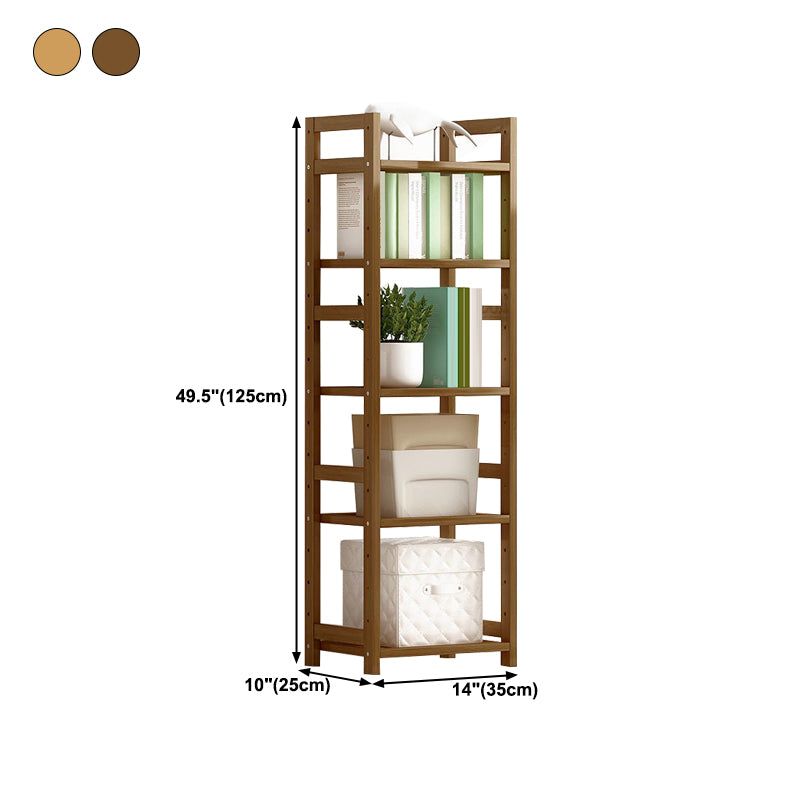 Modern Solid Bamboo Bookcase, Geometric Bookshelf for Any Room, 10" W