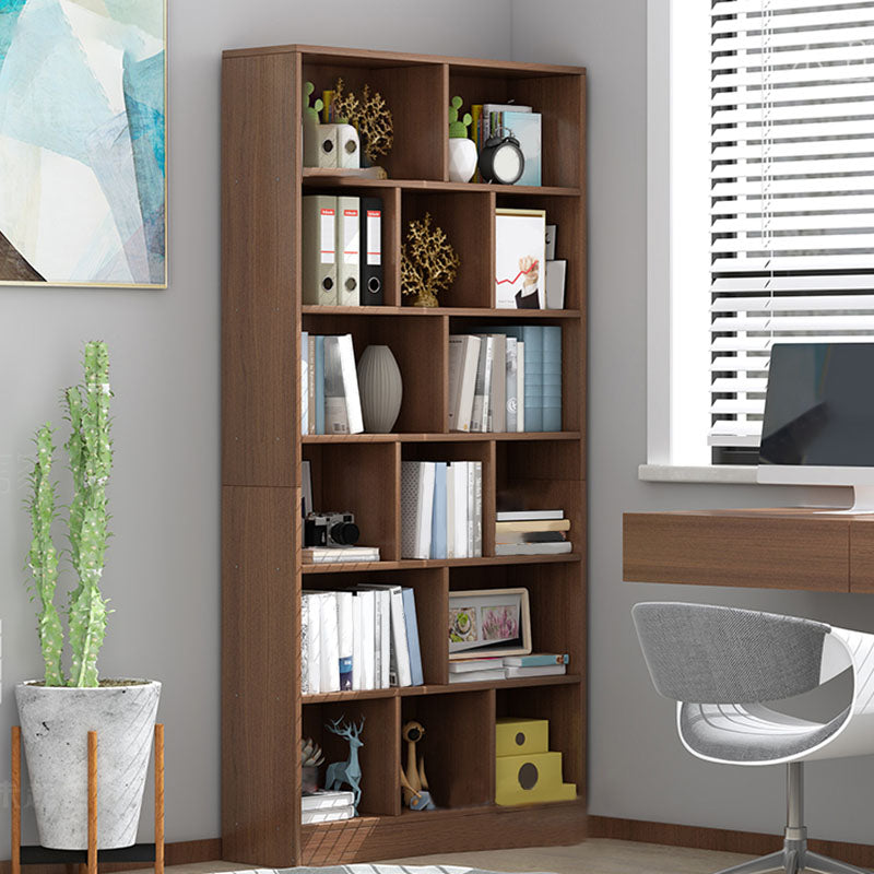 Closed Wooden Bookcase Modern Home Living Room Lattice Bookshelf