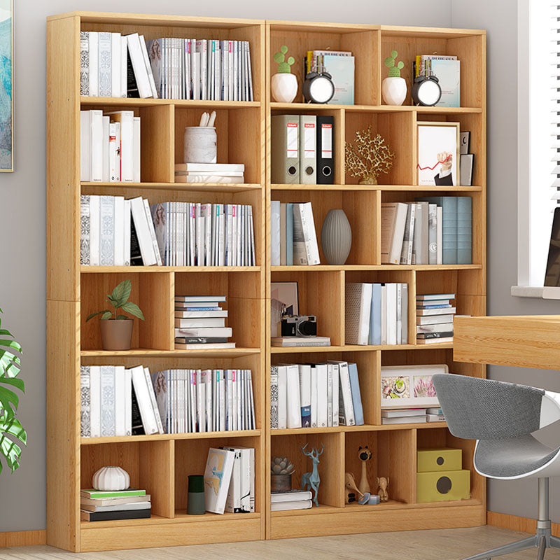 Closed Wooden Bookcase Modern Home Living Room Lattice Bookshelf