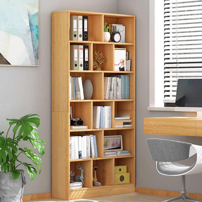 Closed Wooden Bookcase Modern Home Living Room Lattice Bookshelf