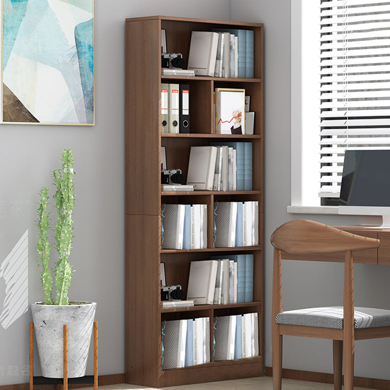 Closed Wooden Bookcase Modern Home Living Room Lattice Bookshelf