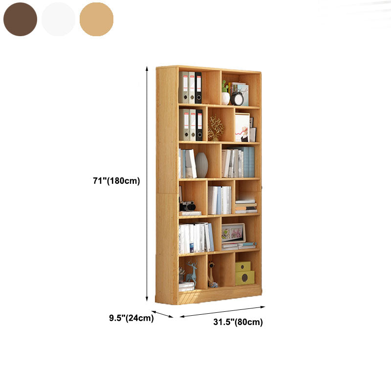 Closed Wooden Bookcase Modern Home Living Room Lattice Bookshelf