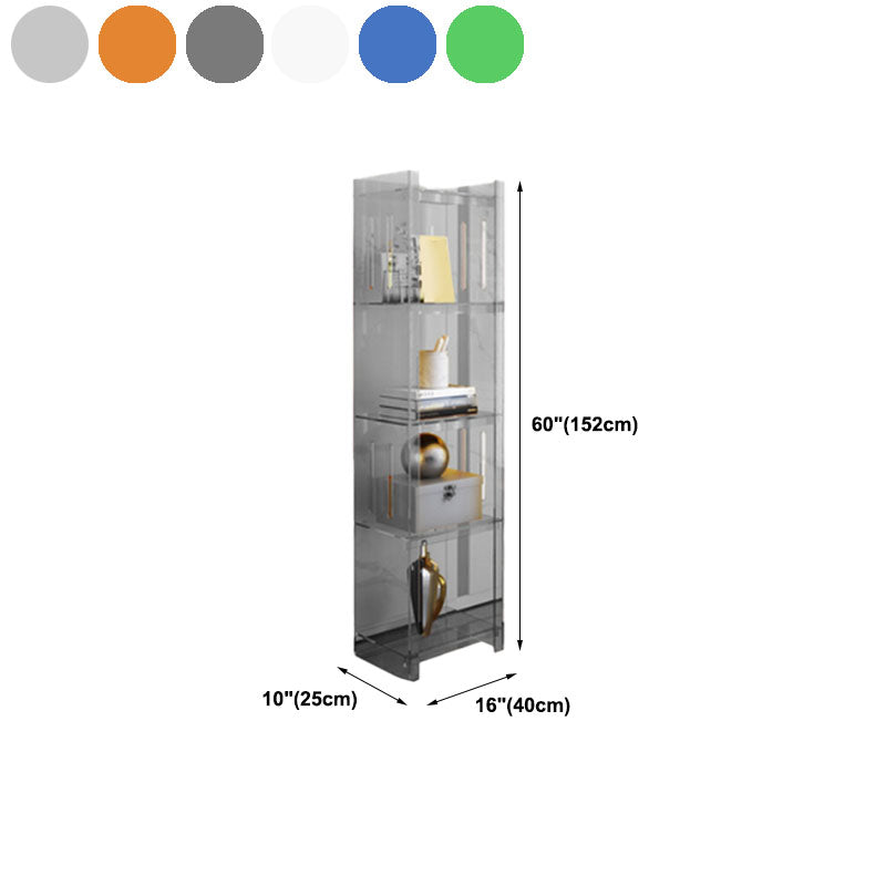 Closed Back Bookshelf Nordic Rectangle Acrylic Storage Bookcase
