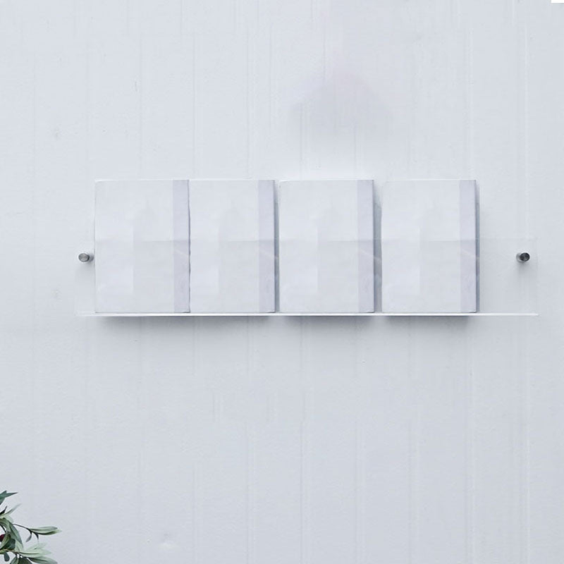 Acrylic Wall Mounted Bookshelf Nordic Rectangle Home Office Storage Bookcase