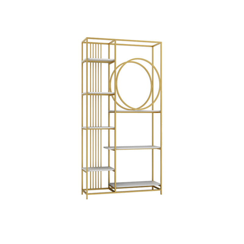 Closed Back Metal Bookcase Scandinavian Bookshelf with Storage Shelves