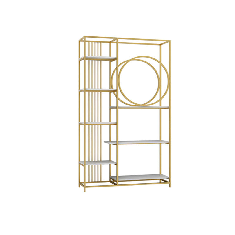 Closed Back Metal Bookcase Scandinavian Bookshelf with Storage Shelves