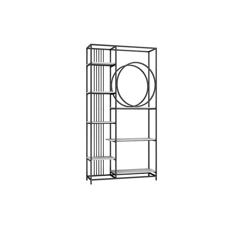 Closed Back Metal Bookcase Scandinavian Bookshelf with Storage Shelves