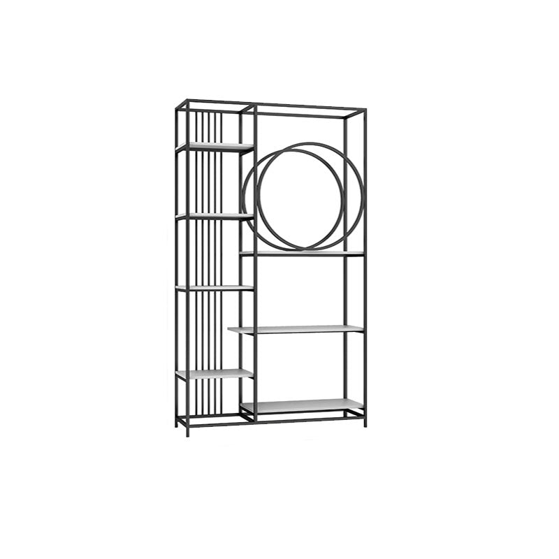 Closed Back Metal Bookcase Scandinavian Bookshelf with Storage Shelves