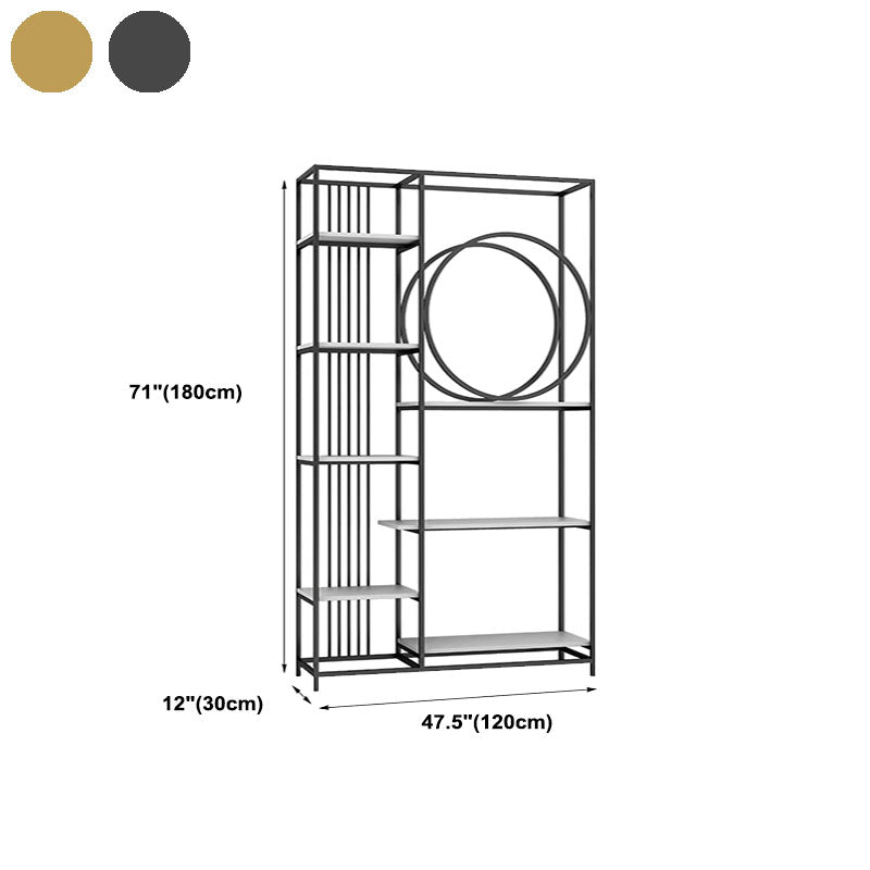 Closed Back Metal Bookcase Scandinavian Bookshelf with Storage Shelves