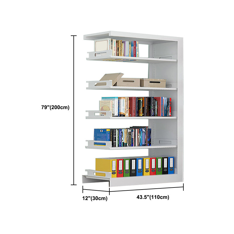 Rectangle Etagere Bookshelf Modern Metal Open Bookcase with Shelves