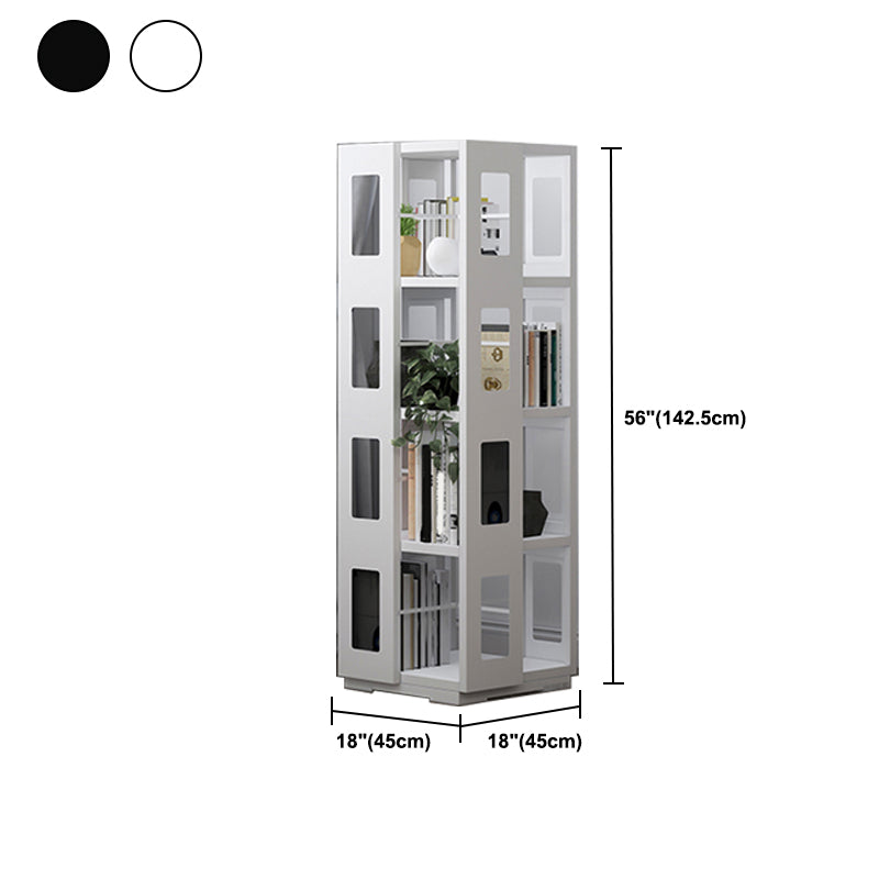 Open Back Bookshelf Modern Metal Geometric Rotatable Bookcase