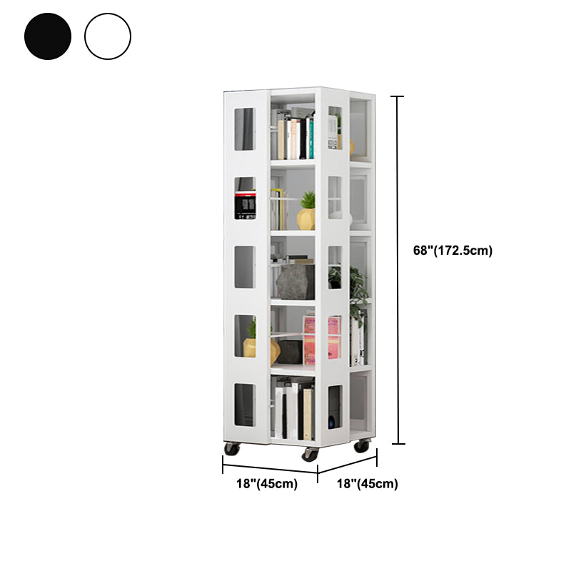 Open Back Bookshelf Modern Metal Geometric Rotatable Bookcase