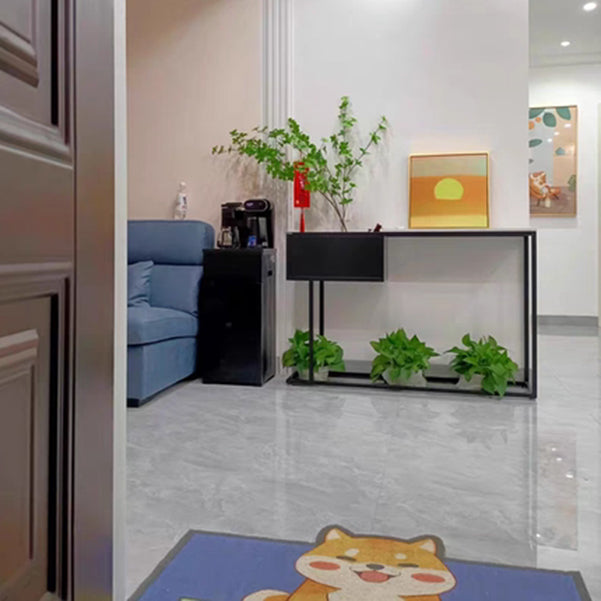 31.49" High Accent Console Table with Iron Frame Base and Storage Shelf, Black