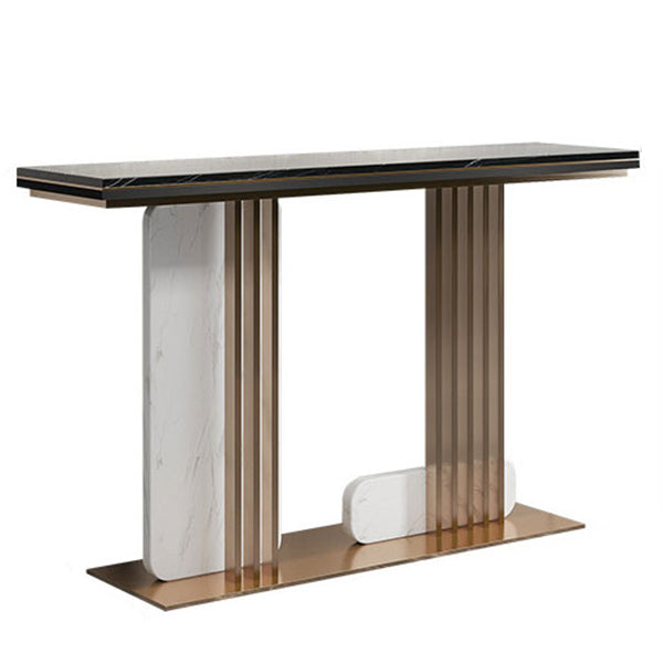 33.46" High Stone Console Table Rectangle Scratch Resistan Accent Table