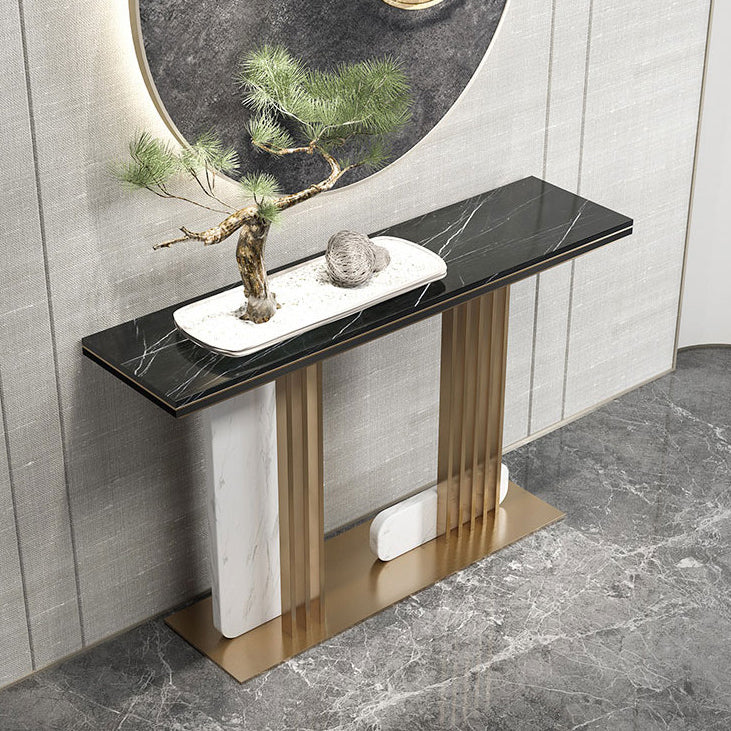33.46" High Stone Console Table Rectangle Scratch Resistan Accent Table