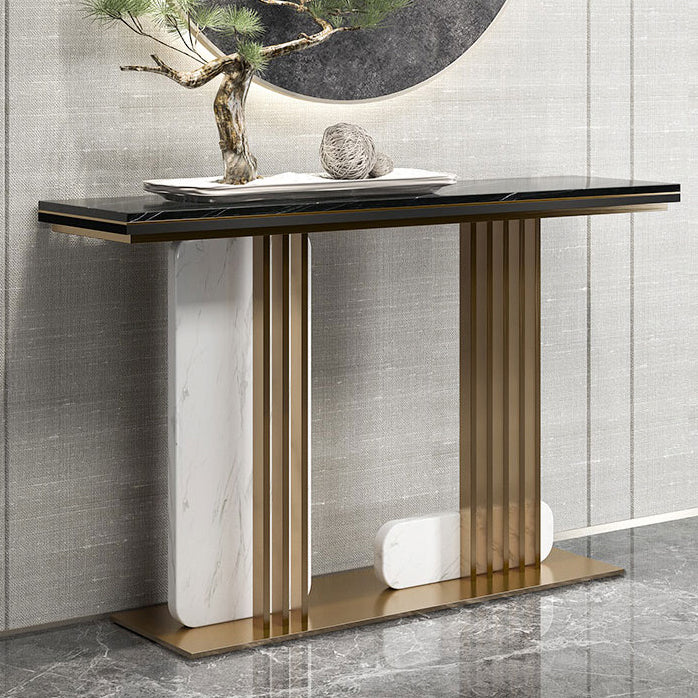 33.46" High Stone Console Table Rectangle Scratch Resistan Accent Table