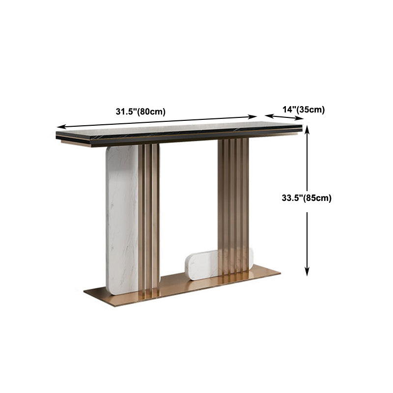33.46" High Stone Console Table Rectangle Scratch Resistan Accent Table