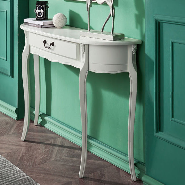 Mid-Century Modern Console Table with 1 Drawer and 4 Wooden Legs