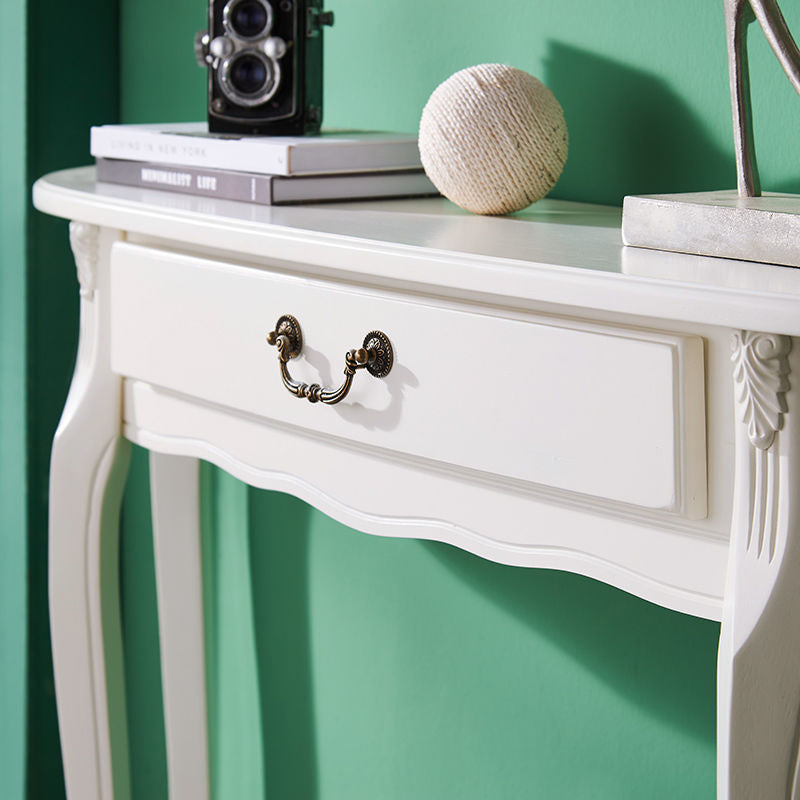 Mid-Century Modern Console Table with 1 Drawer and 4 Wooden Legs