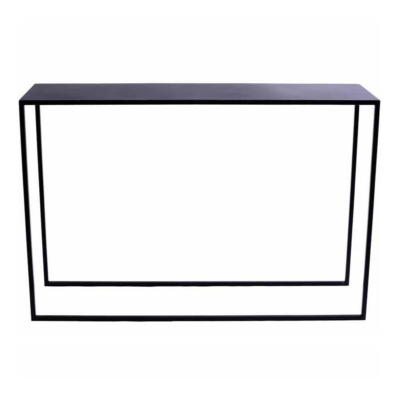 Contemporary Hall Metal Console Accent Table with Sled-base in Black