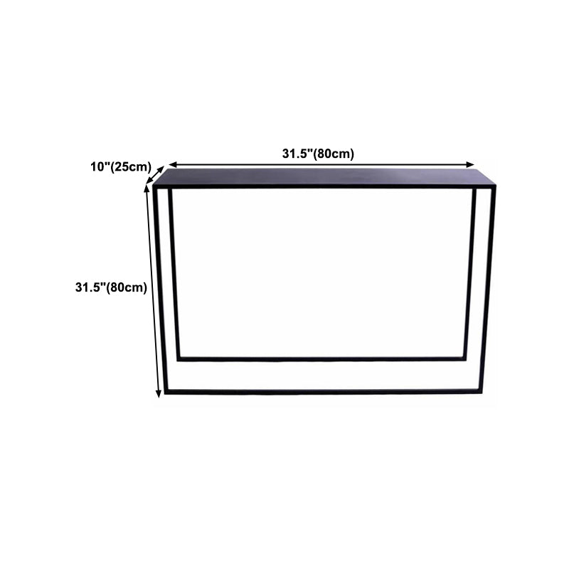 Contemporary Hall Metal Console Accent Table with Sled-base in Black