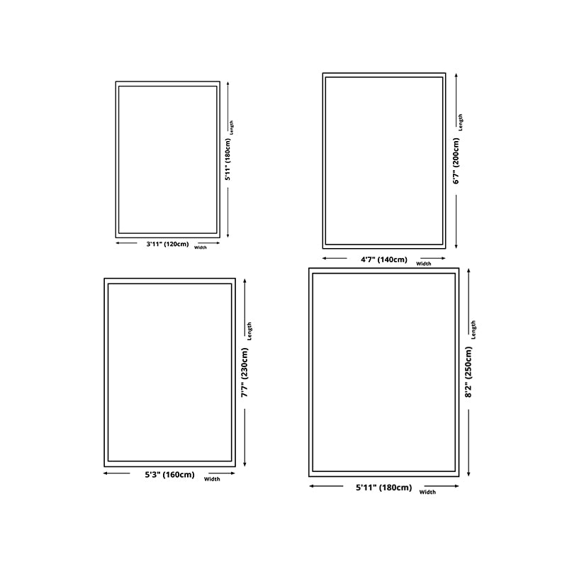 Nordic Color Block Area Carpet Polyester Indoor Rug Non-Slip Backing Rug for Living Room